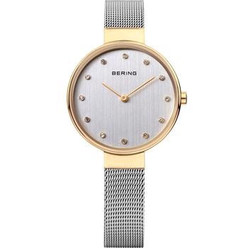 Classic Forgyldt rustfri stål quartz med to visere Dame ur fra Bering, 12034-010